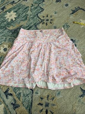 JoyLab Pink Peach Floral Flared Skirt